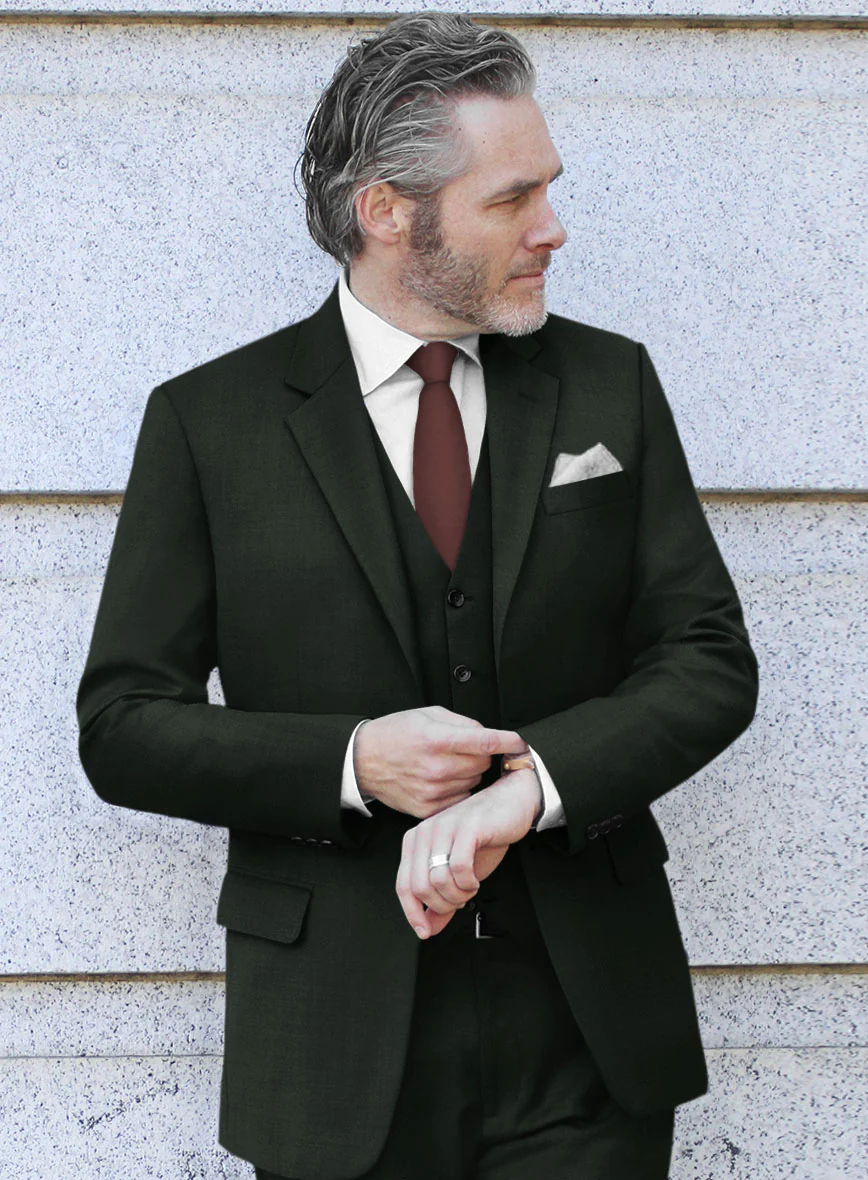 Stretch Green Wool Jacket - Image 3