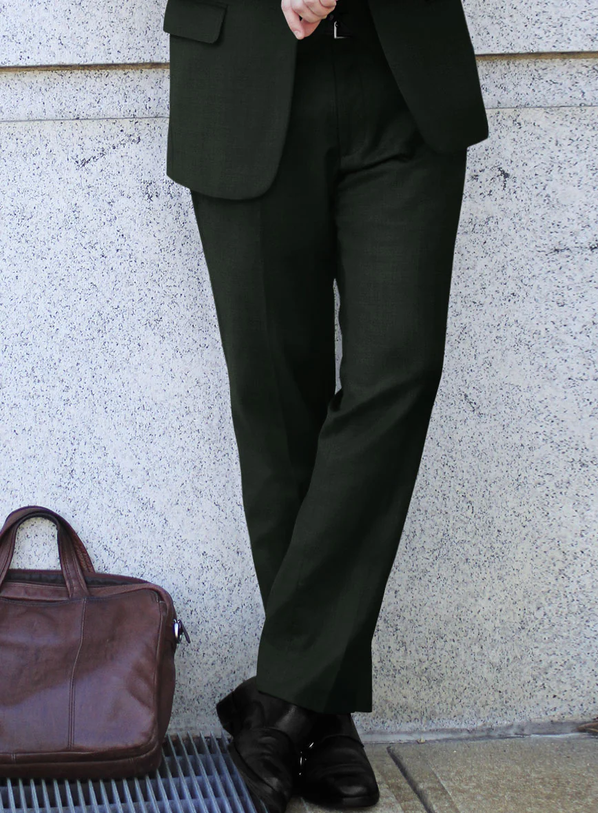 Stretch Green Wool Pants - Image 3