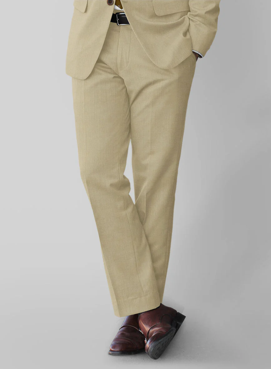Stretch Khaki Wool Pants - Image 2