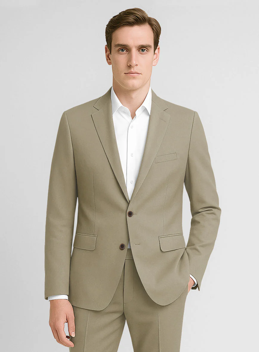 Stretch Summer Khaki Chino Suit - Image 3