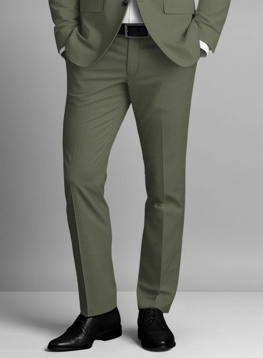 Stretch Summer Olive Green Chino Pants - Image 2