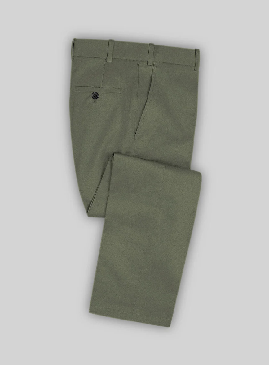 Stretch Summer Olive Green Chino Pants - Image 3