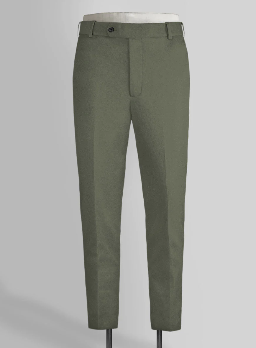 Stretch Summer Olive Green Chino Pants - Image 4