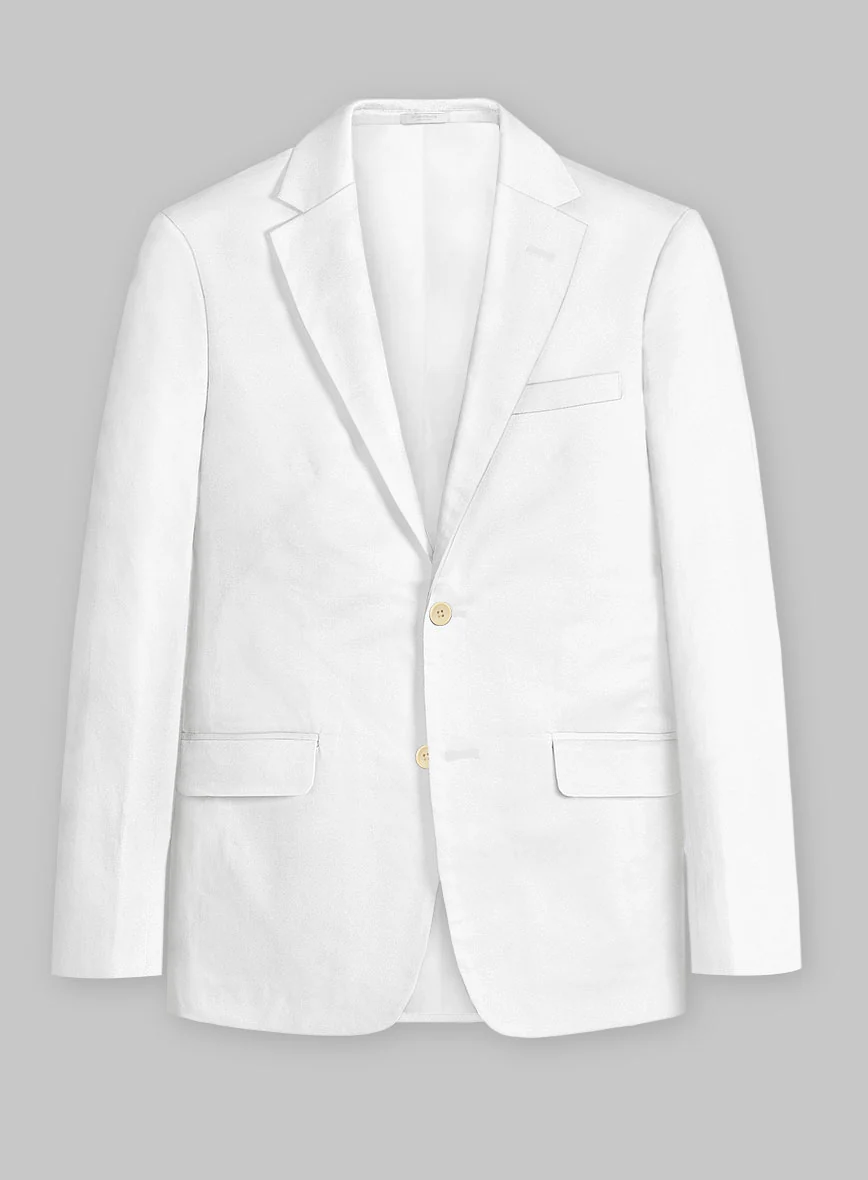 Stretch Summer White Chino Jacket