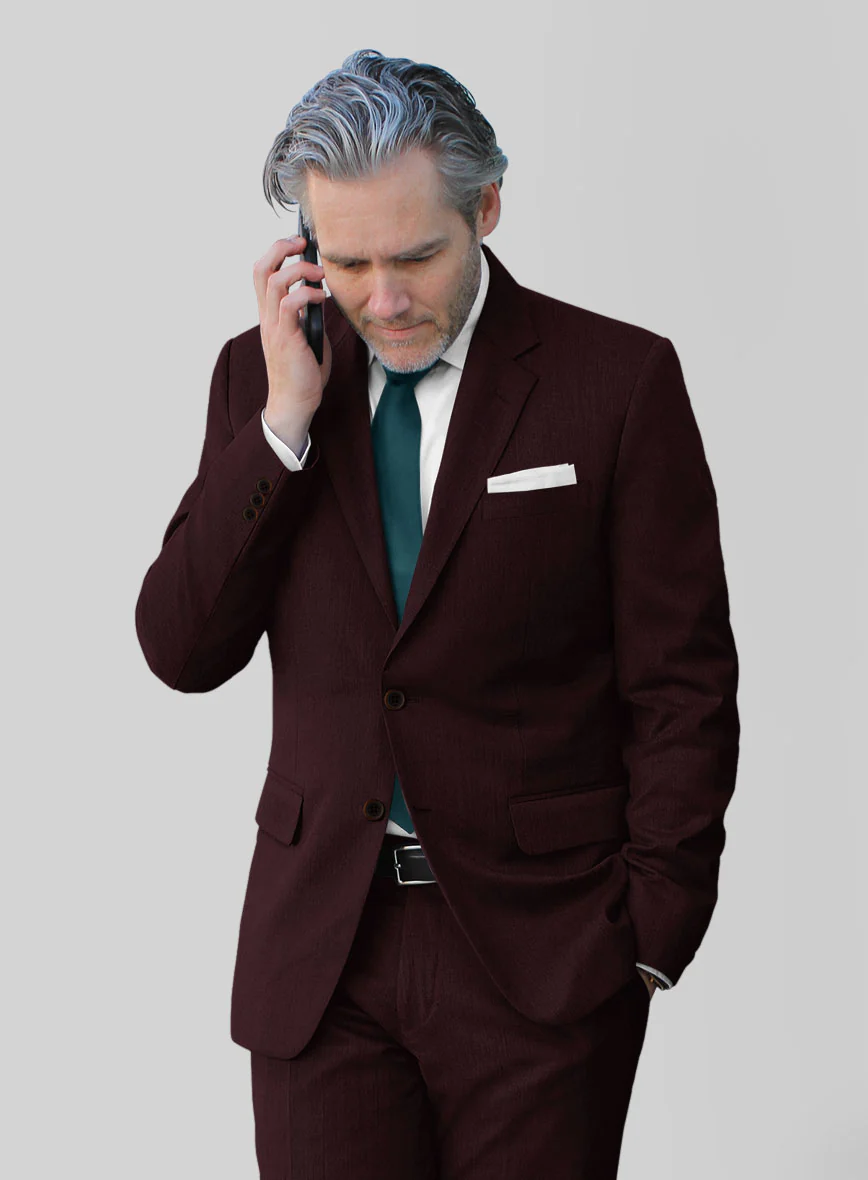 Stretch Wine Wool Jacket - Image 2