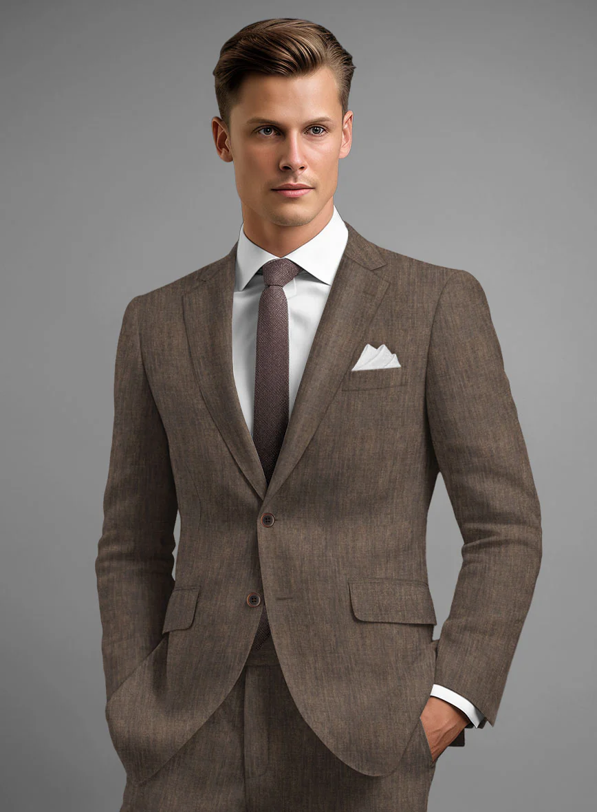 Stylbiella Spring Brown Linen Jacket - Image 2