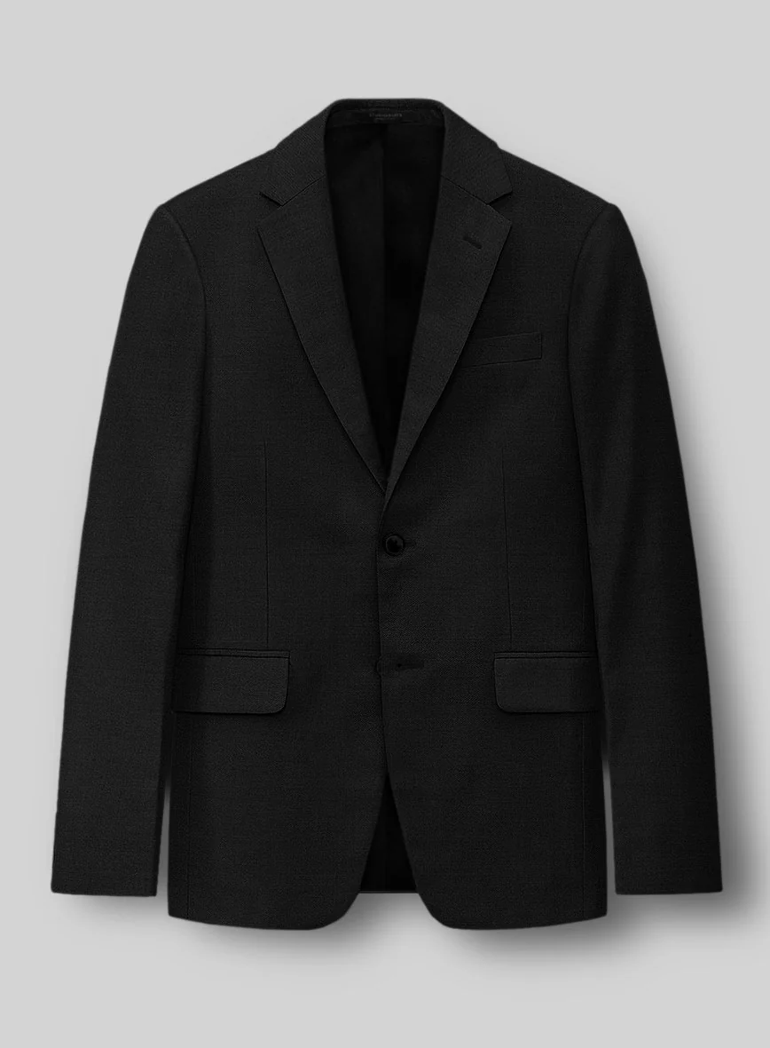 Super Black Satin Wool Jacket