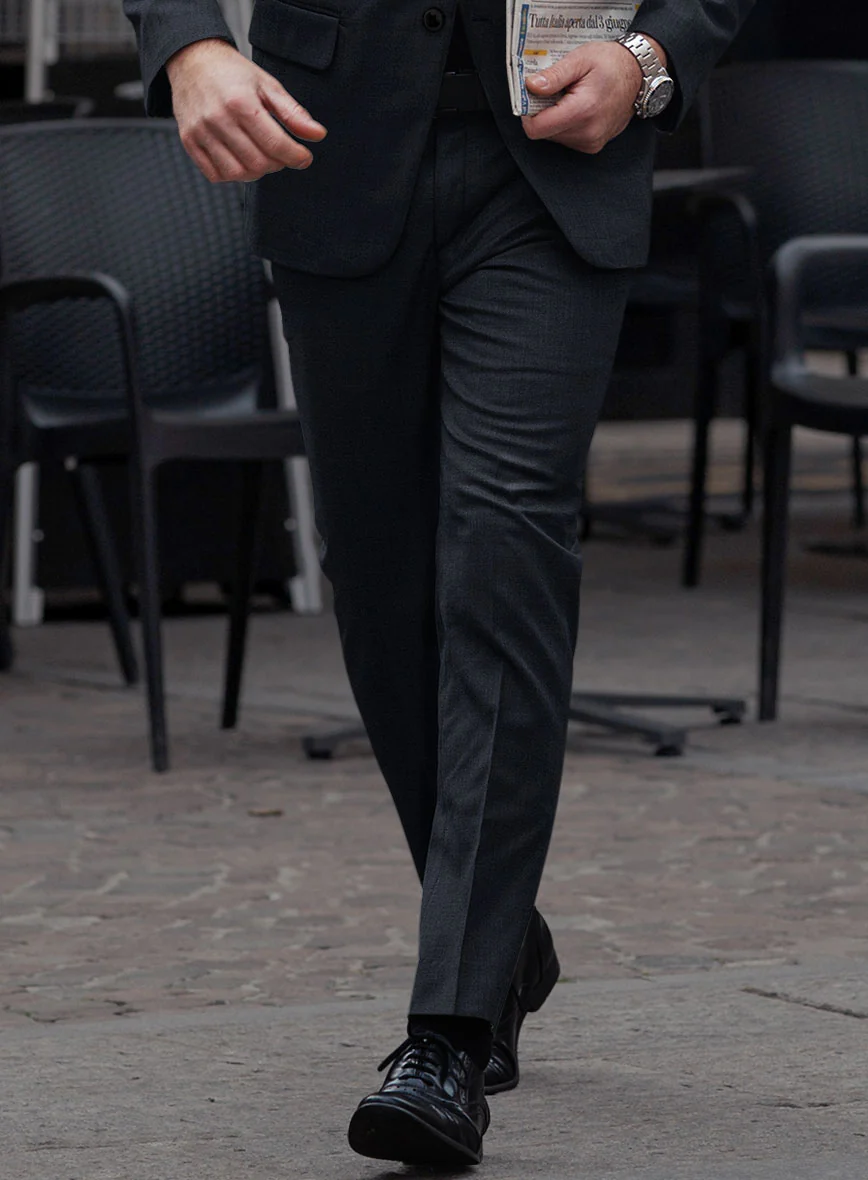 Super Blue Satin Wool Suit - Image 6