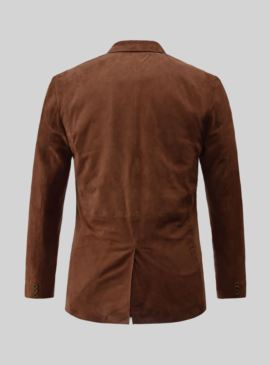 Tan Brown Suede Leather Blazer - Image 3