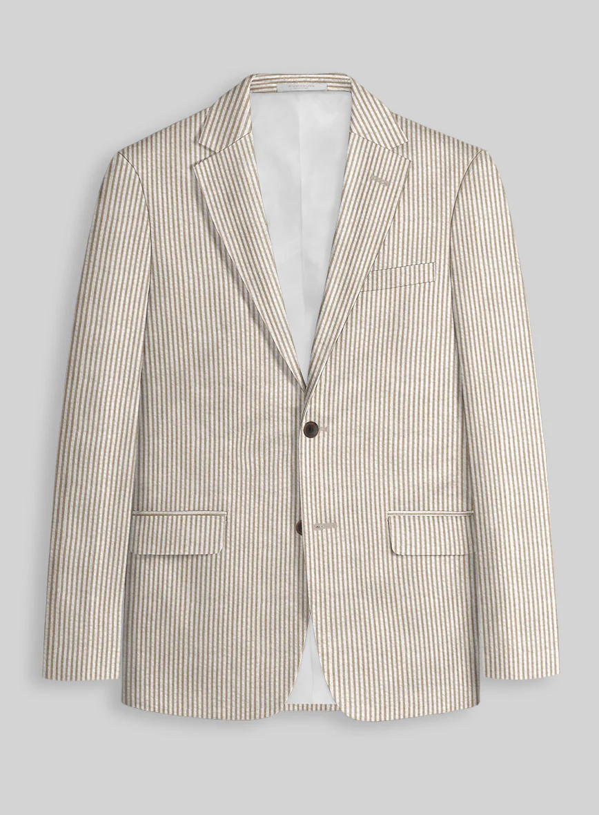 Tan Seersucker Jacket - Image 3
