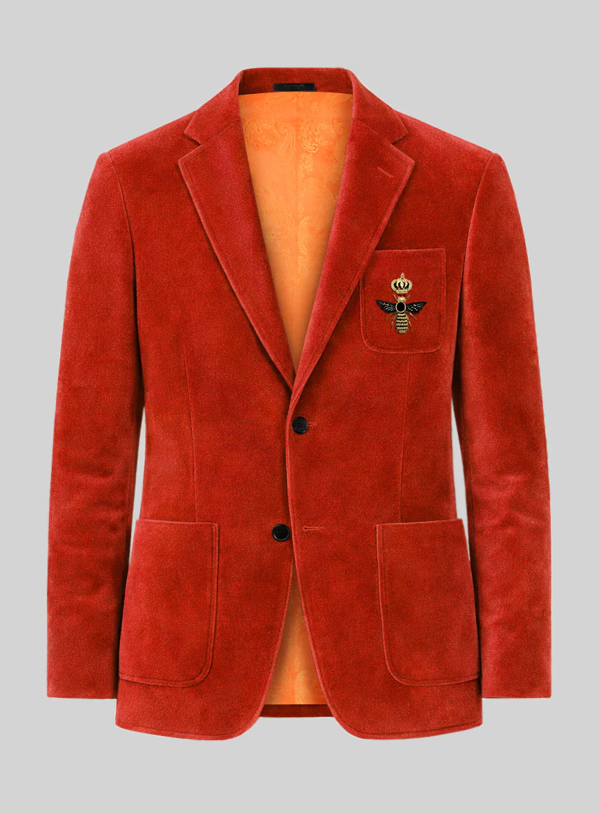 The Golden Bee Kingsman Orange Velvet Jacket