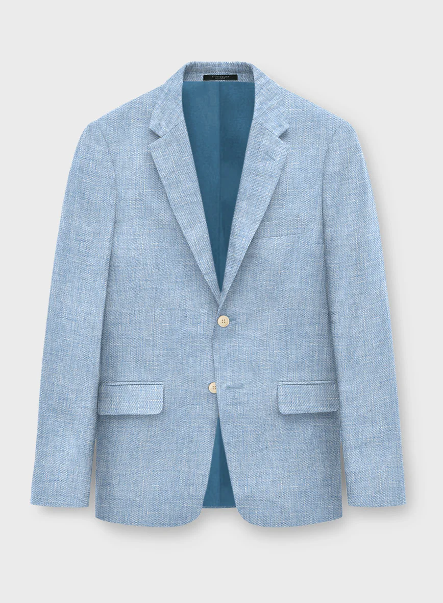 Tropical Blue Linen Suit - Image 4