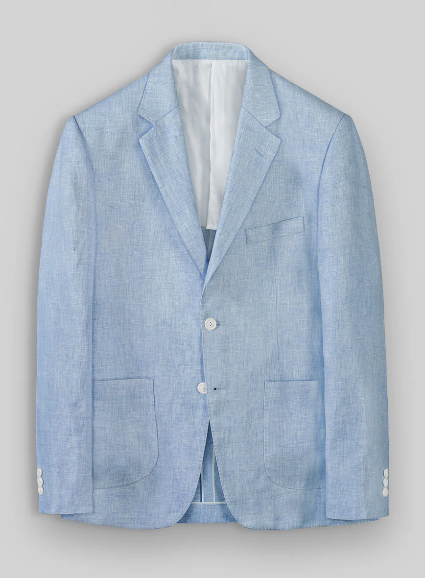 Tropical Blue Linen Jacket - 42 Regular