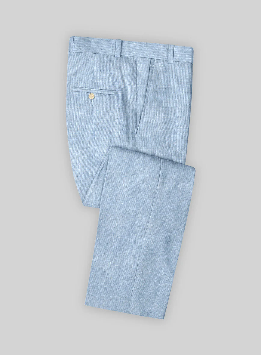Tropical Blue Linen Suit - Image 9
