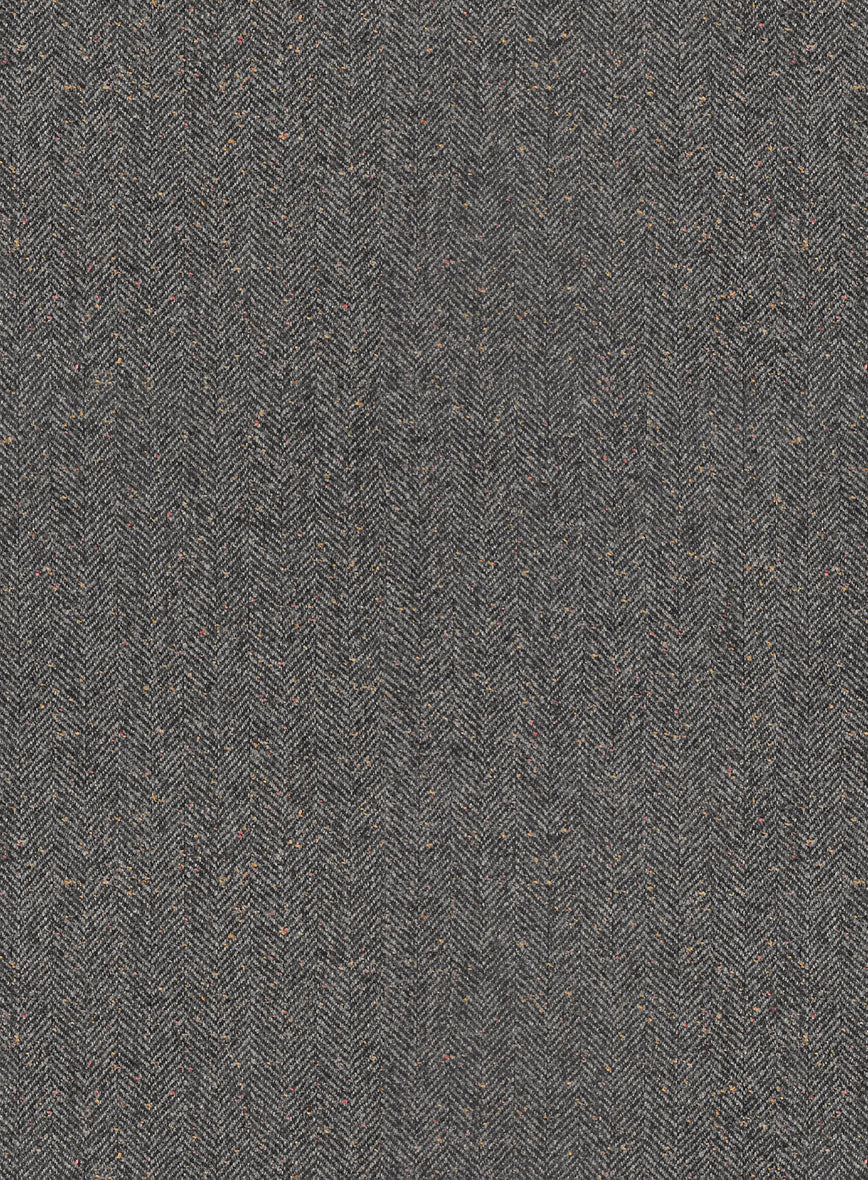 Trucker Gray Herringbone Flecks Donegal Tweed Shirt - Image 3