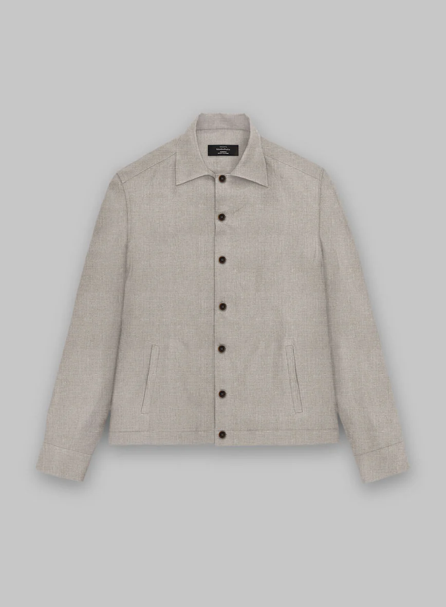 Trucker Ivy Beige Linen Shirt