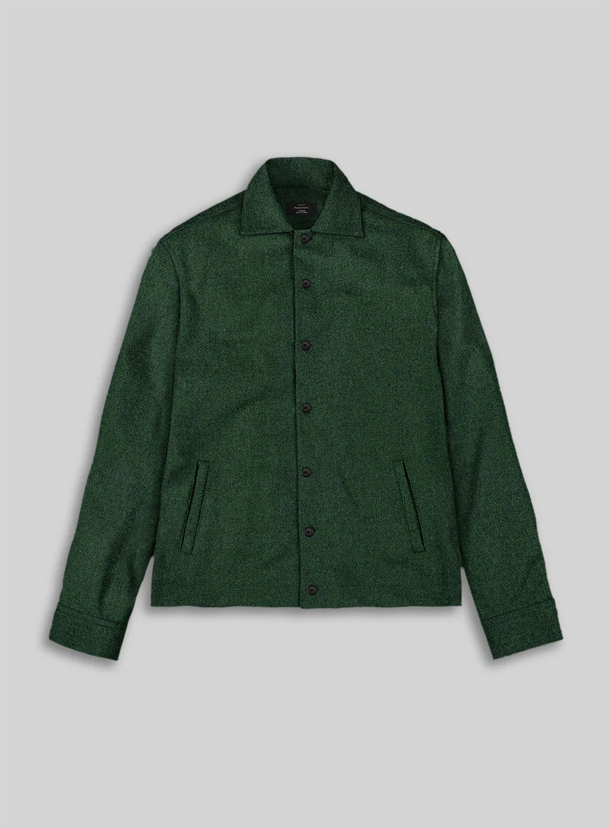 Trucker Naples Emerald Green Tweed Shirt