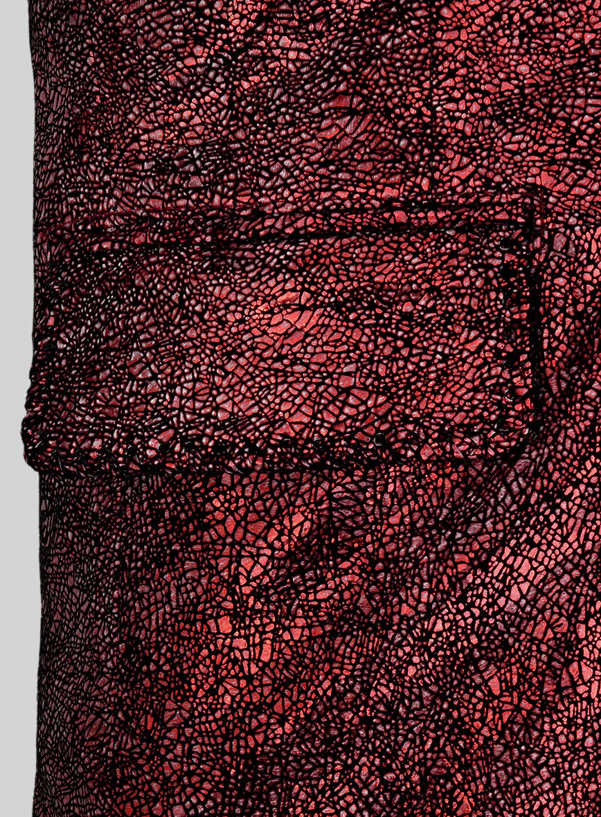 Twilight Red Medieval Leather Blazer - Image 4