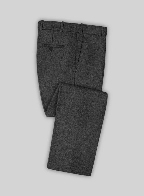 Vintage Dark Gray Weave Tweed Double Breasted Suit - Image 3