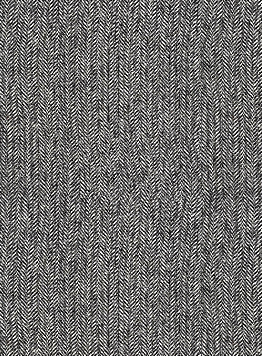 Vintage Herringbone Gray Tweed Jacket - Image 4