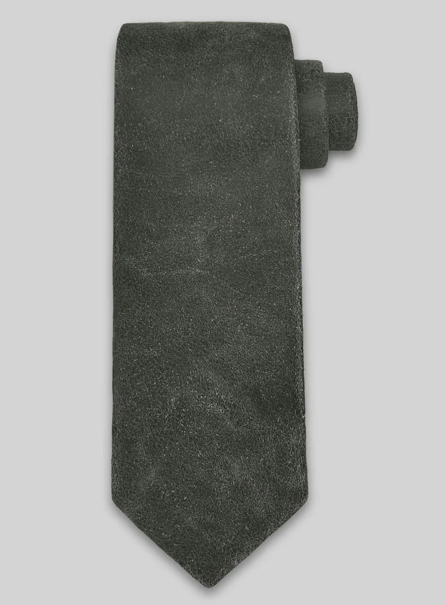 Vintage Italian Olive Leather Tie
