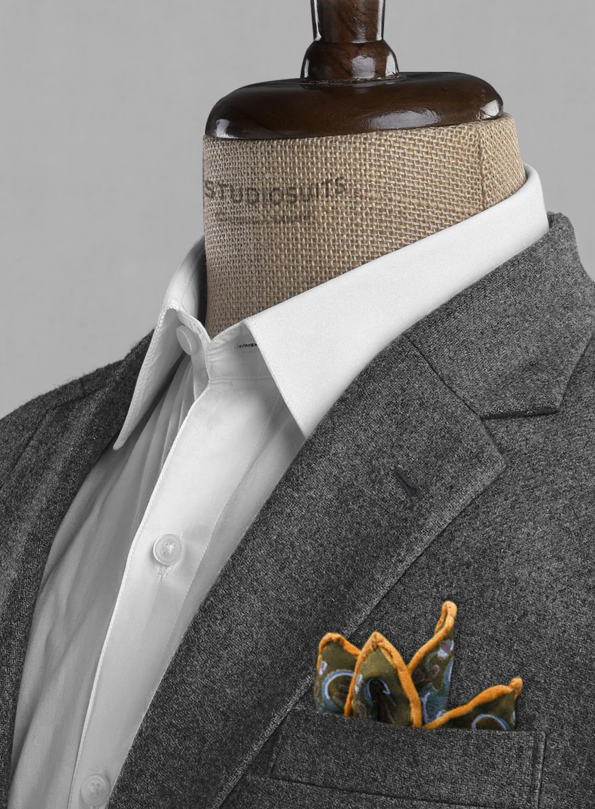 Vintage Plain Dark Gray Tweed Jacket - Image 4