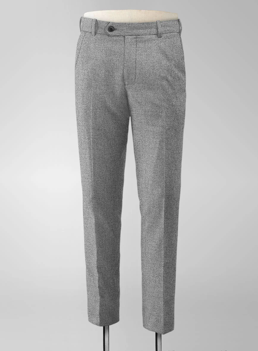 Vintage Plain Gray Tweed Pants - Image 4
