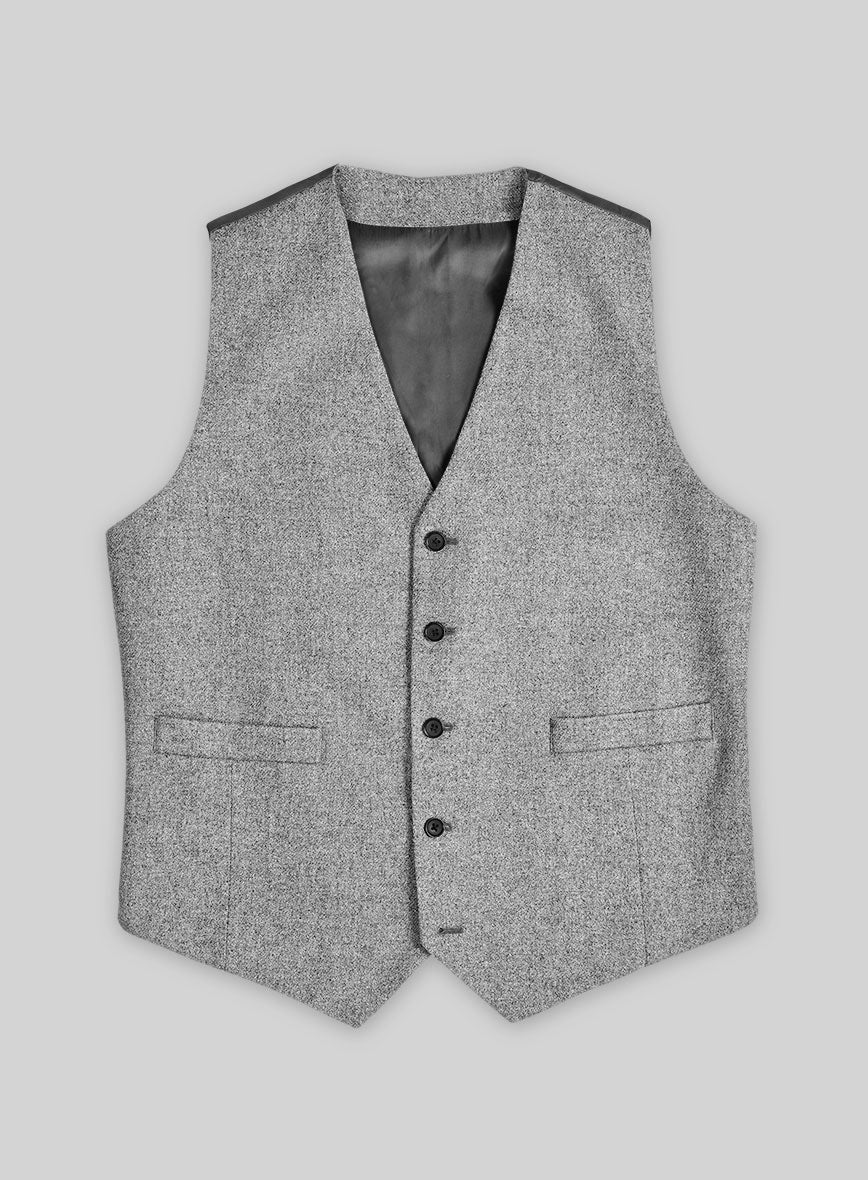 Vintage Plain Gray Tweed Waist Coat