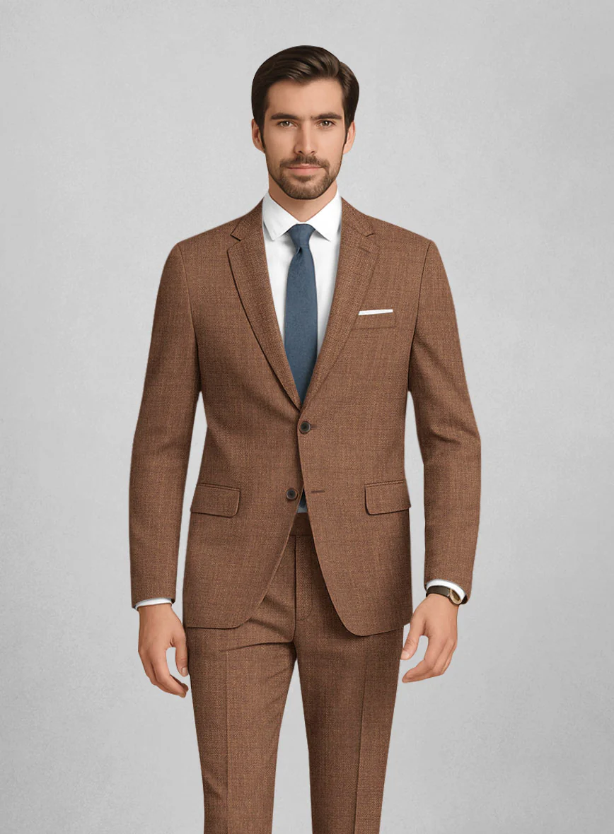 Walnut Brown Hopsack Suit - Image 3