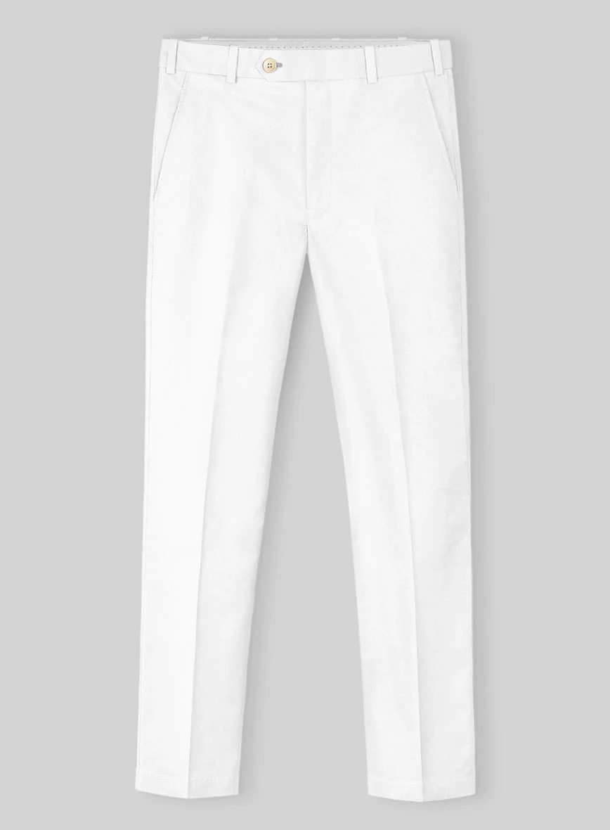 White Napoli Stretch Light Weight Cotton Suit - Image 4