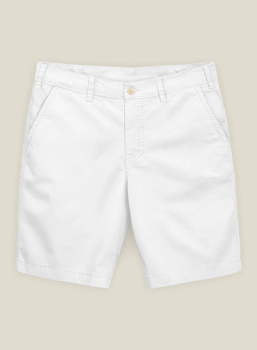 White Stretch Chino Shorts