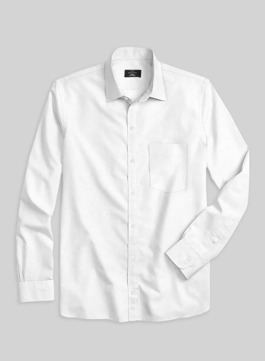White Stretch Poplene Shirt - Image 3
