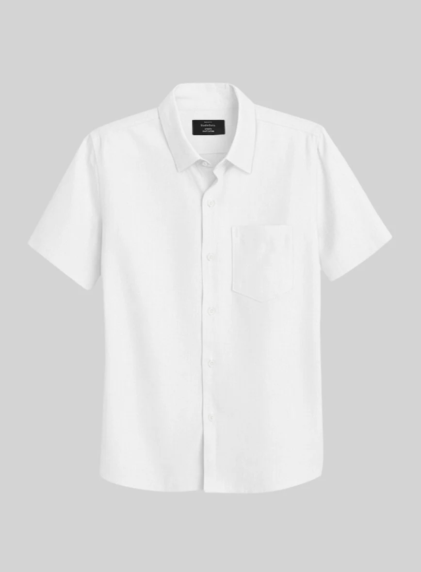 White Stretch Poplene Shirt