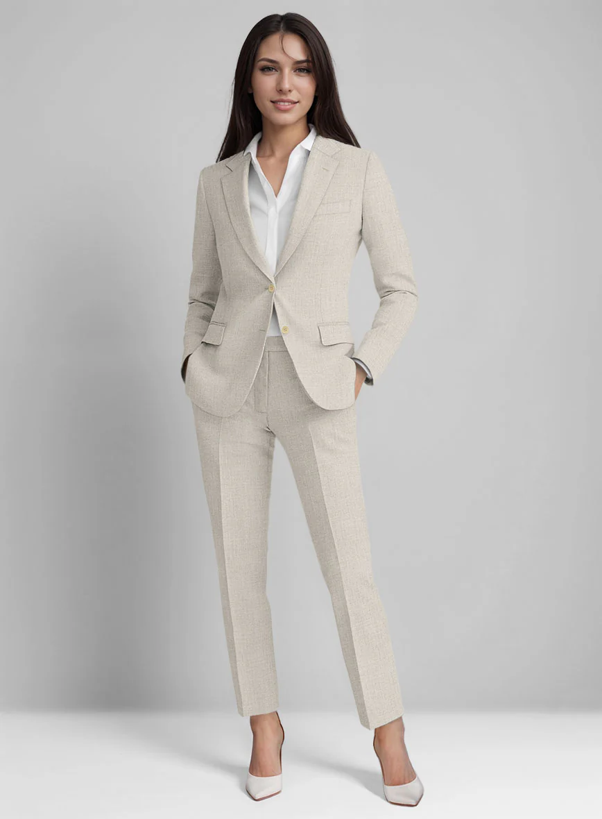 Women's Barn Beige Linen Suit