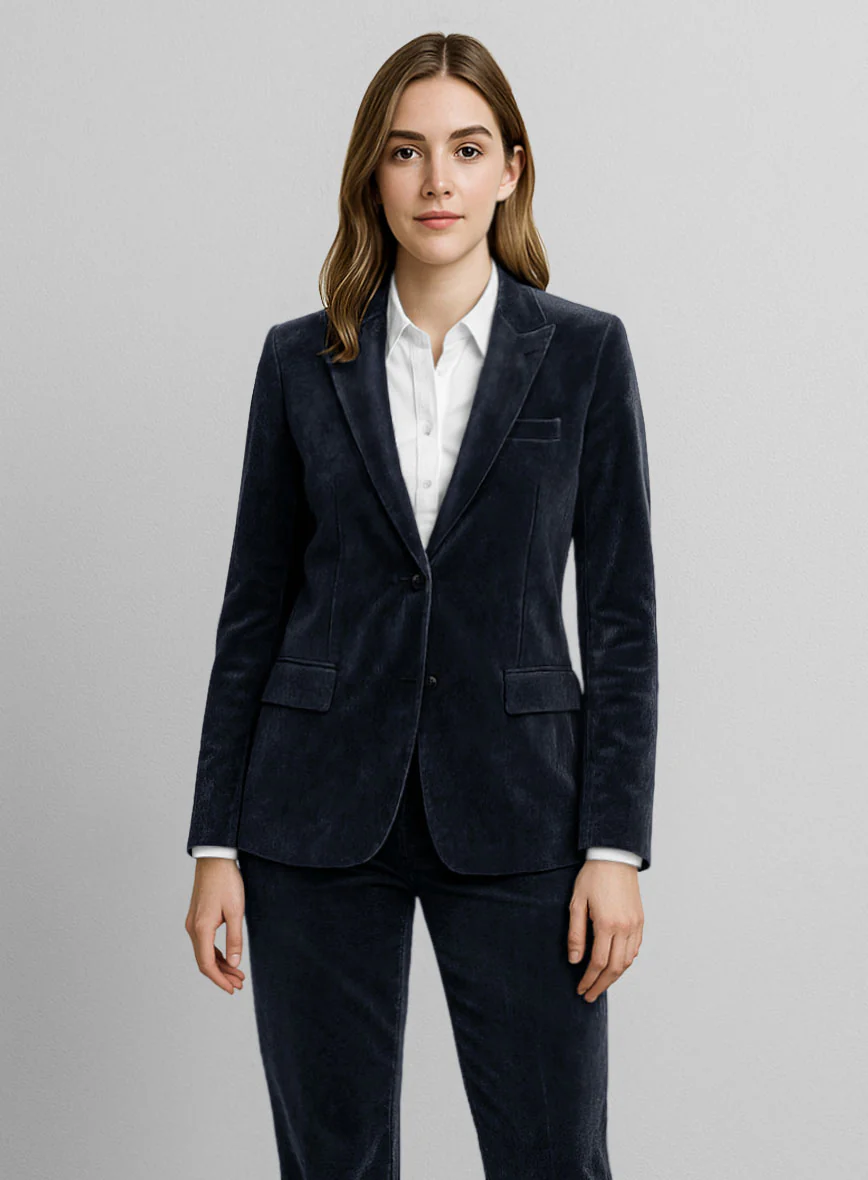 Women's Blue Velvet Jacket