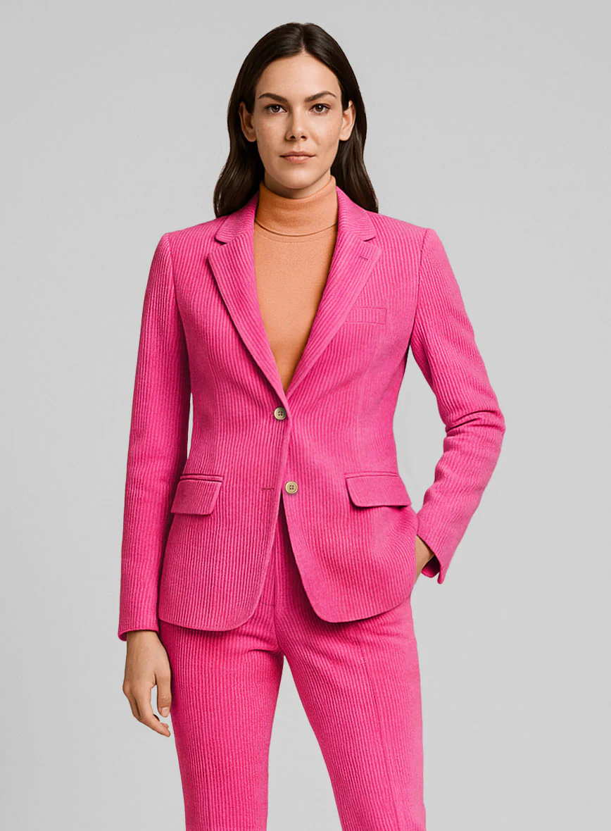 Women's Fusica Pink Corduroy Jacket