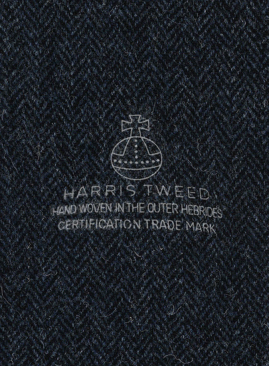 Women's Harris Tweed Dark Blue Herringbone Jacket - Image 2