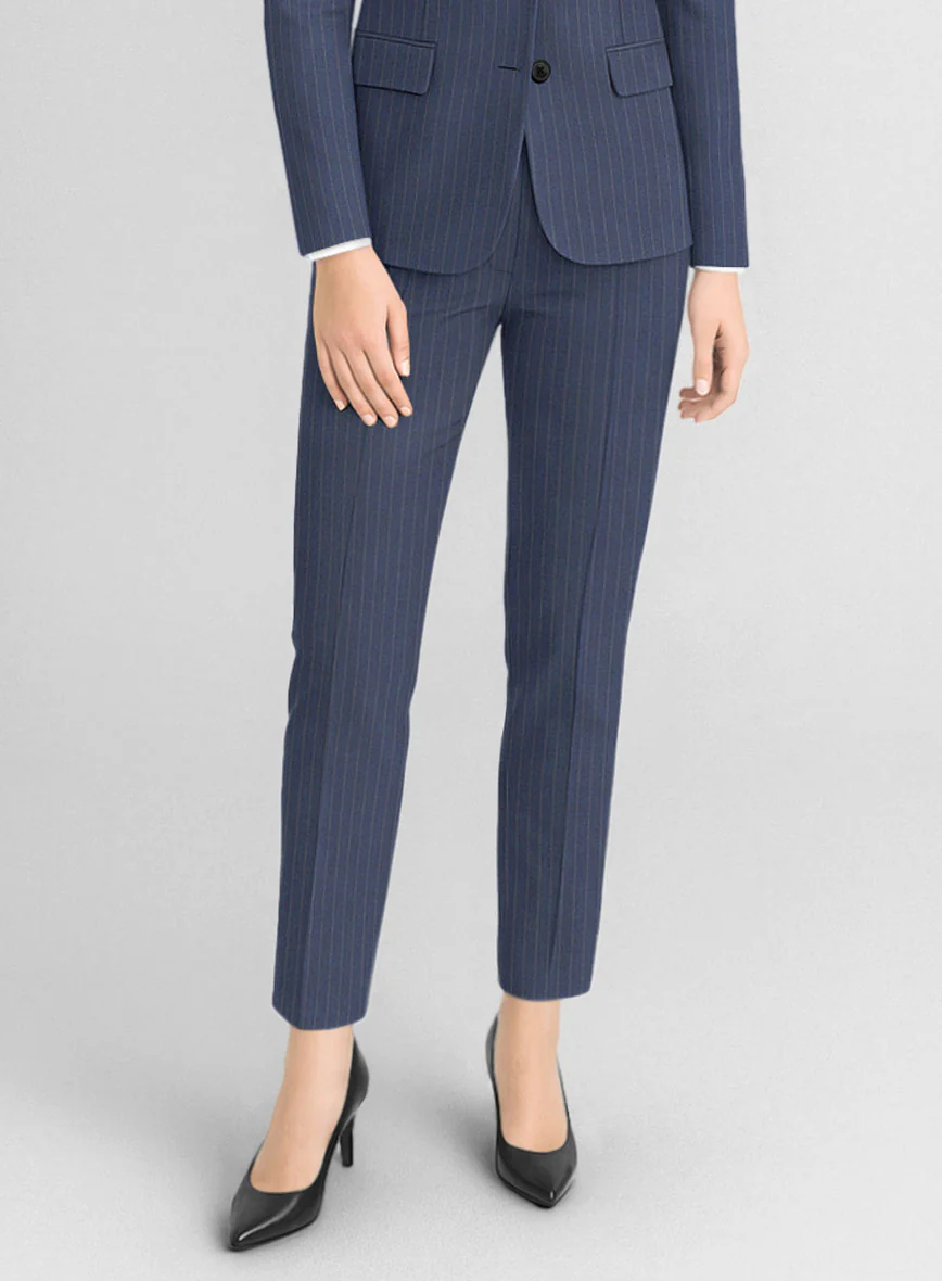 Women's Ink Blue Pinstripe Pants