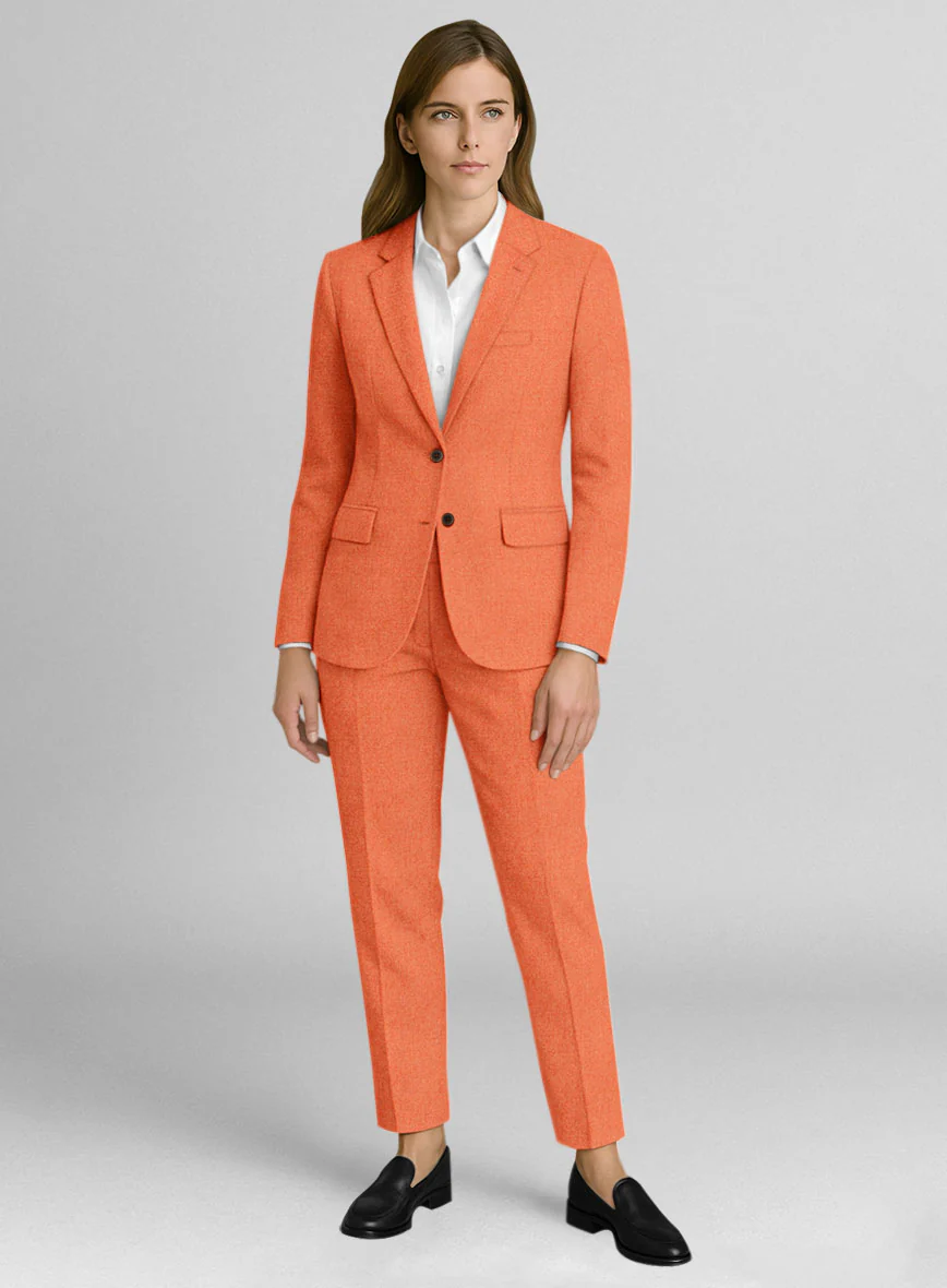 Women's Naples Spring Orange Tweed Suit