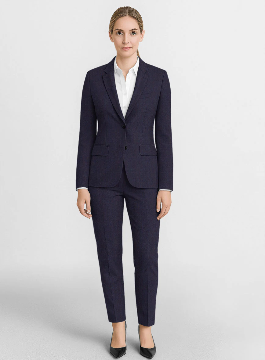 Women's Napolean Eggplant Wool Suit
