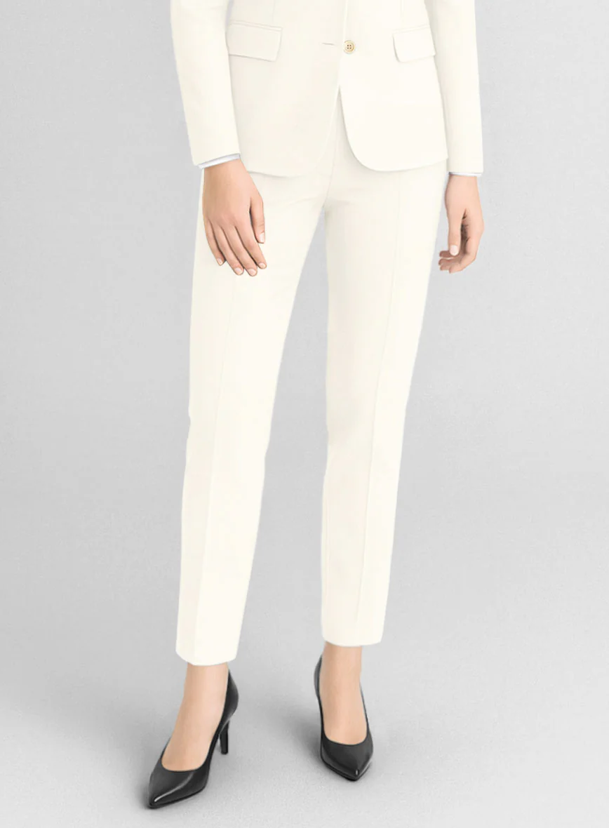 Women's Napolean Ivory Wool Pants