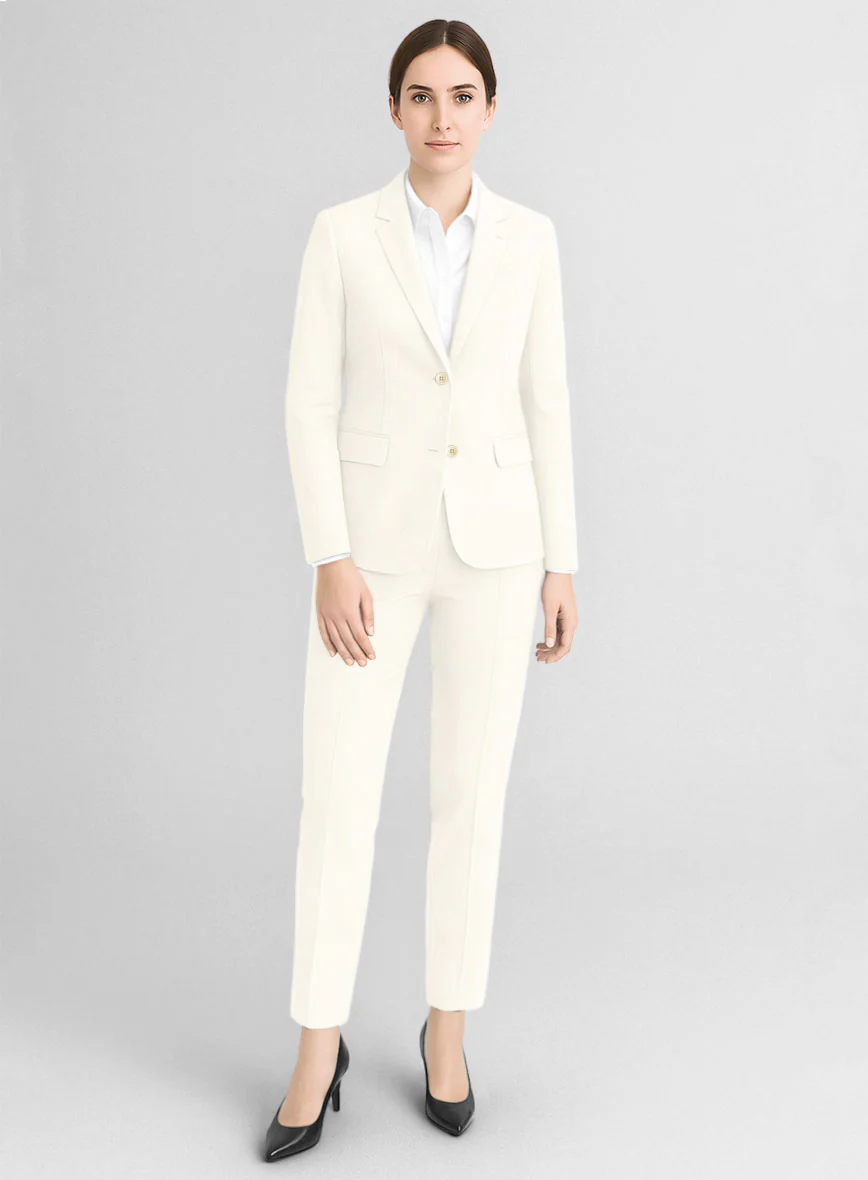 Women's Napolean Ivory Wool Suit