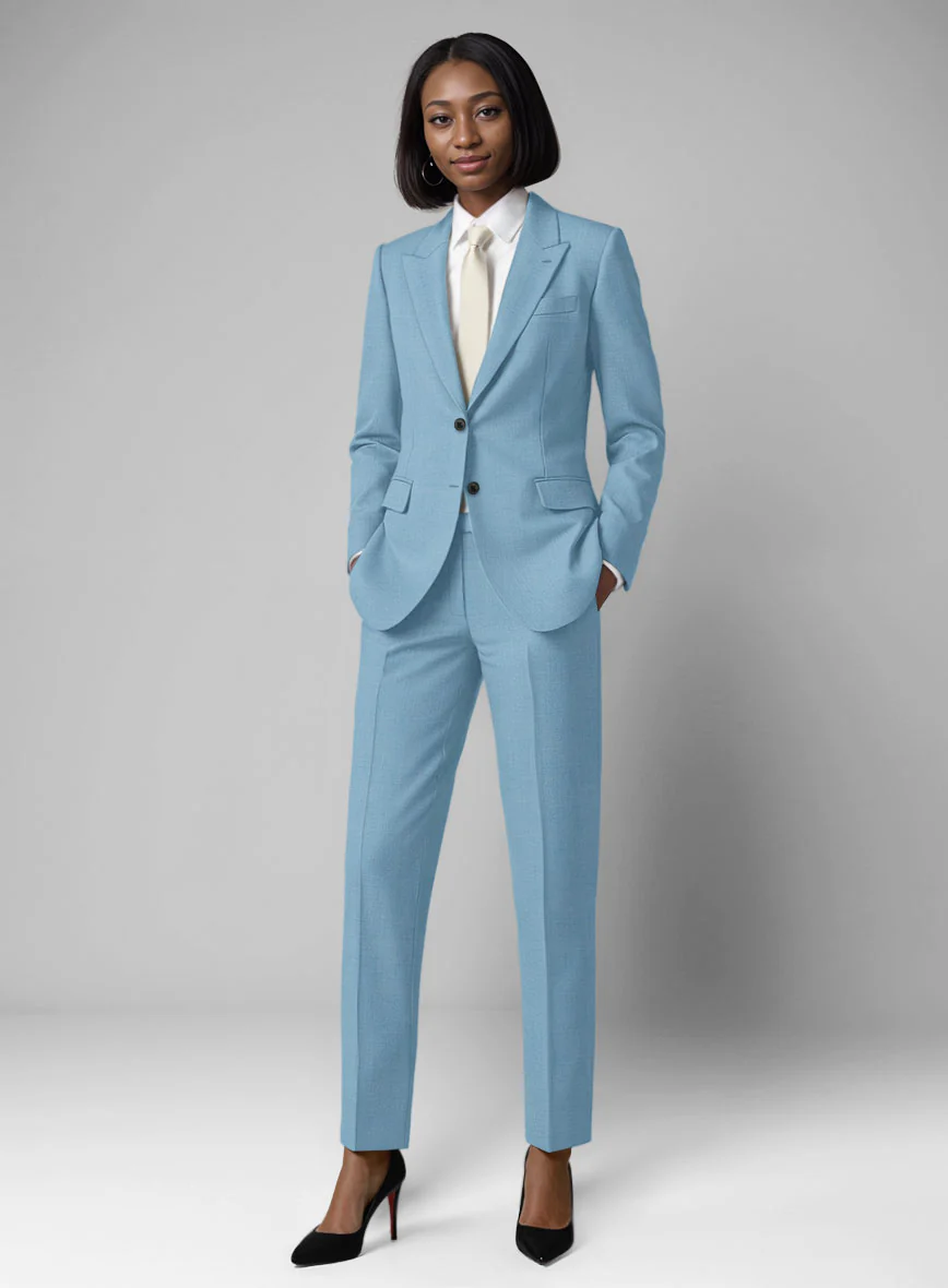 Women's Napolean Taj Blue Wool Suit