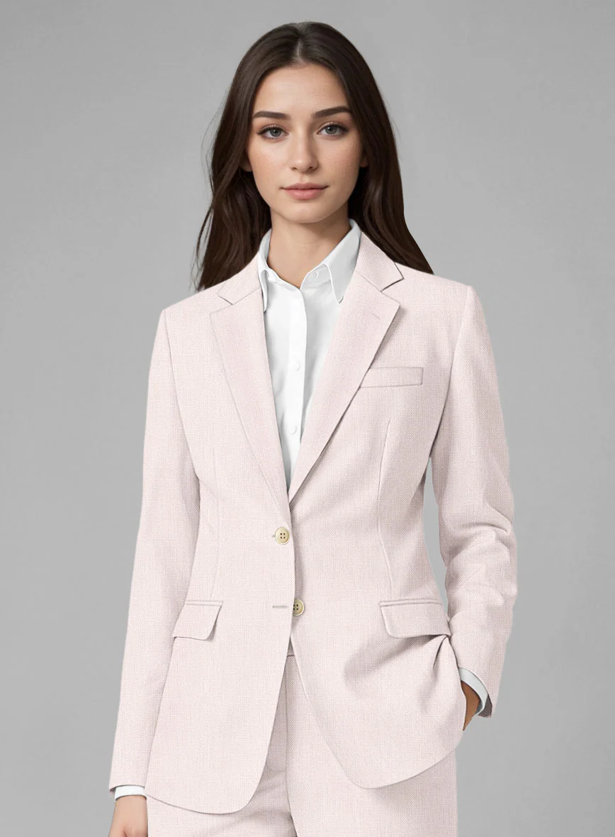 Women's Roman Light Pink Linen Suit - Image 2