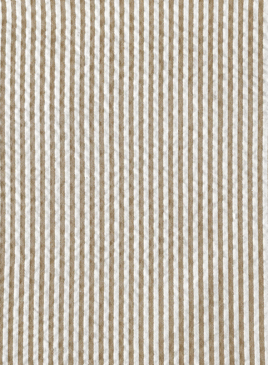 Women's Tan Seersucker Pants - Image 2