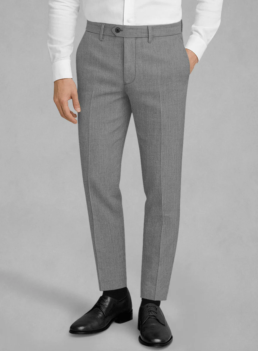 Worsted Light Gray Wool Pants