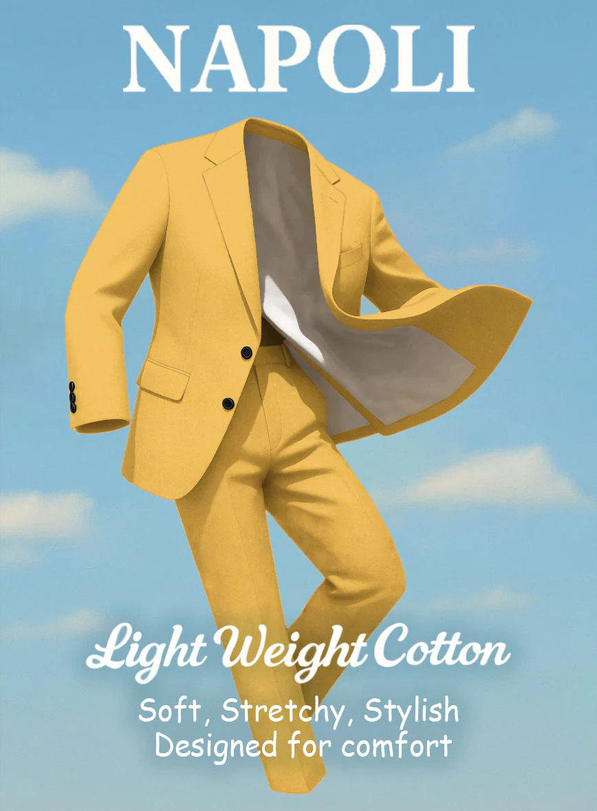 Yellow Napoli Stretch Light Weight Cotton Jacket - Image 4